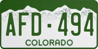 CO license plate AFD494