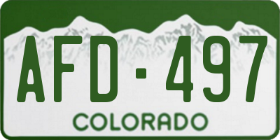 CO license plate AFD497
