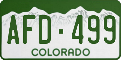 CO license plate AFD499