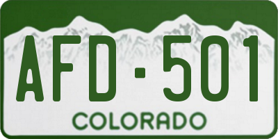 CO license plate AFD501