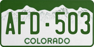 CO license plate AFD503
