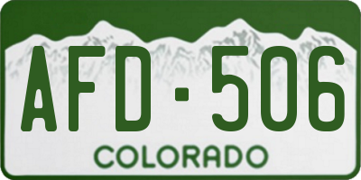 CO license plate AFD506