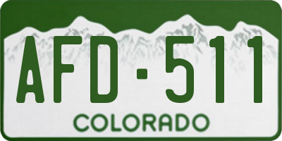 CO license plate AFD511