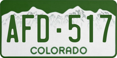 CO license plate AFD517