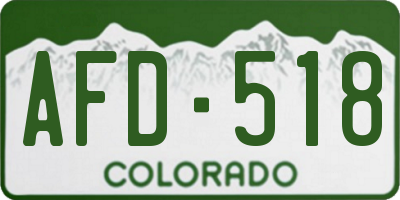 CO license plate AFD518