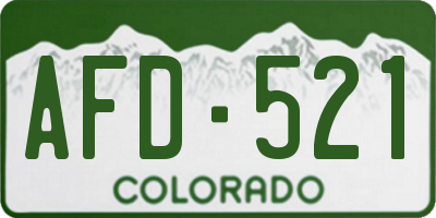 CO license plate AFD521