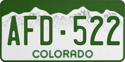 CO license plate AFD522
