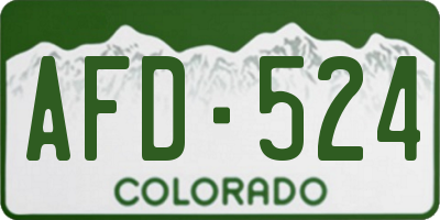 CO license plate AFD524