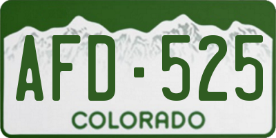 CO license plate AFD525