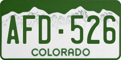 CO license plate AFD526
