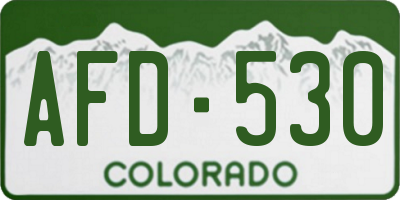 CO license plate AFD530
