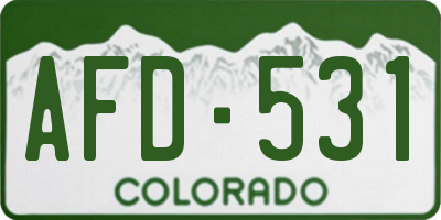 CO license plate AFD531