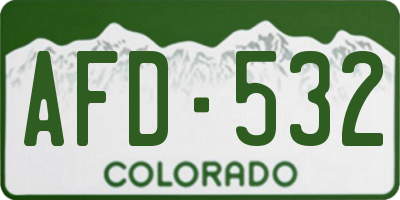 CO license plate AFD532
