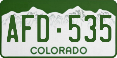 CO license plate AFD535
