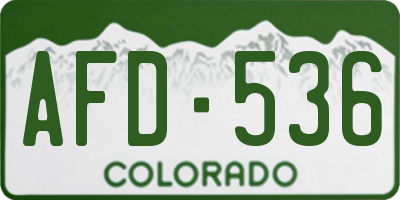 CO license plate AFD536