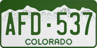 CO license plate AFD537