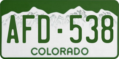 CO license plate AFD538