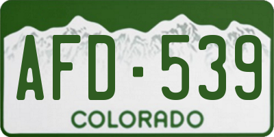 CO license plate AFD539