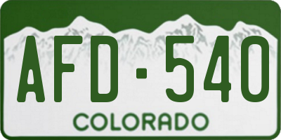 CO license plate AFD540