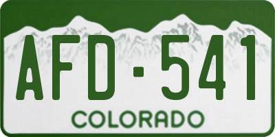 CO license plate AFD541