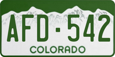 CO license plate AFD542