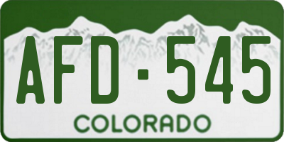CO license plate AFD545