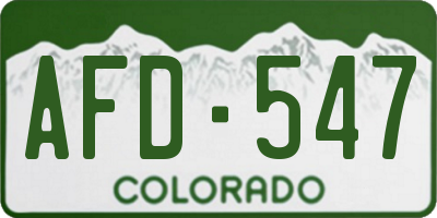 CO license plate AFD547