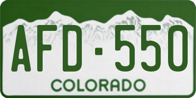 CO license plate AFD550
