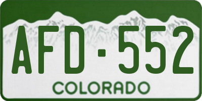 CO license plate AFD552