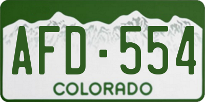 CO license plate AFD554