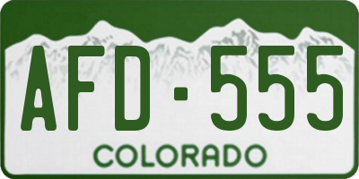 CO license plate AFD555