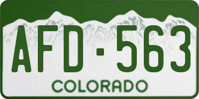 CO license plate AFD563