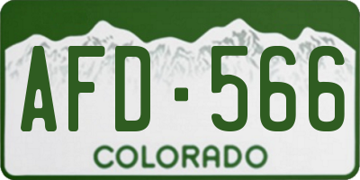 CO license plate AFD566