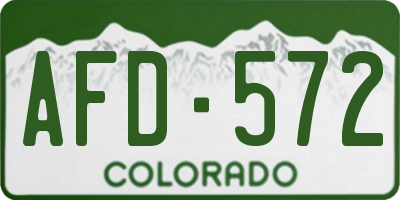 CO license plate AFD572