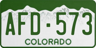 CO license plate AFD573