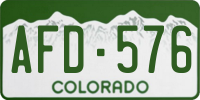 CO license plate AFD576