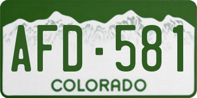 CO license plate AFD581