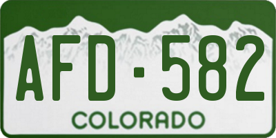 CO license plate AFD582