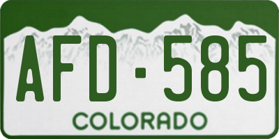 CO license plate AFD585