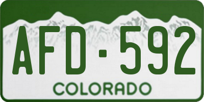 CO license plate AFD592