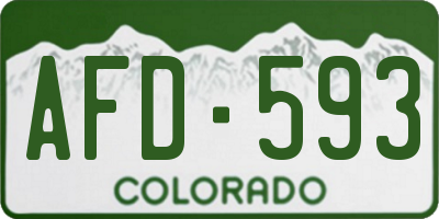 CO license plate AFD593