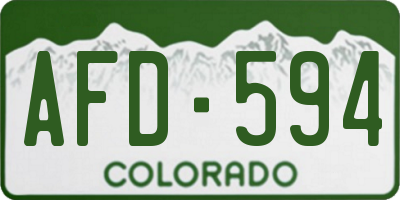 CO license plate AFD594