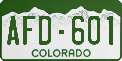 CO license plate AFD601