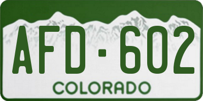 CO license plate AFD602