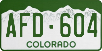 CO license plate AFD604