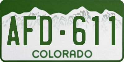 CO license plate AFD611