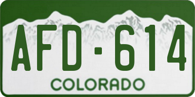 CO license plate AFD614