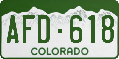 CO license plate AFD618