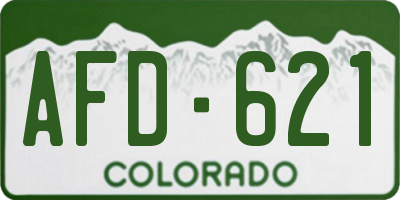 CO license plate AFD621