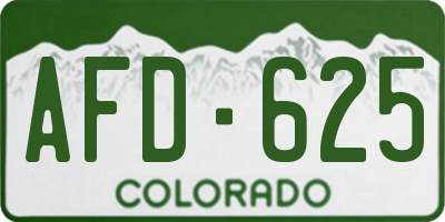 CO license plate AFD625